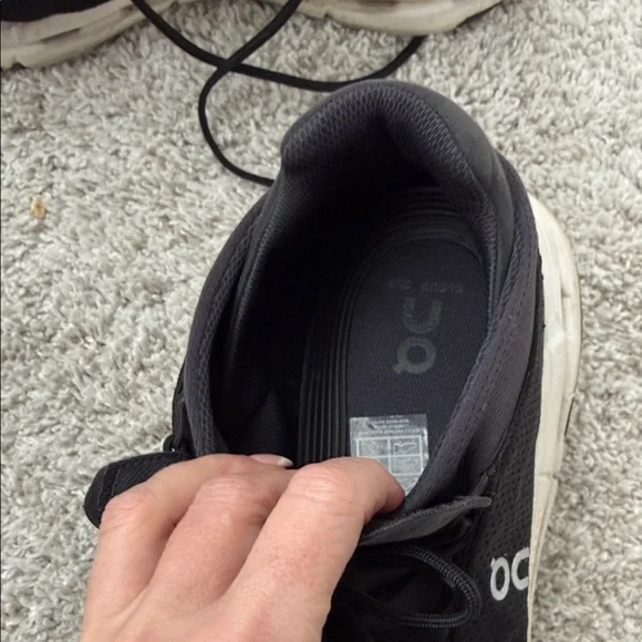 On Running Men's Black and White Sneakers - Picture 3 of 4